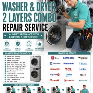 WASHER AND DRYER 2 LAYERS COMBO REPAIR SERVICES